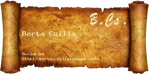 Berta Csilla névjegykártya