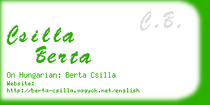 csilla berta business card